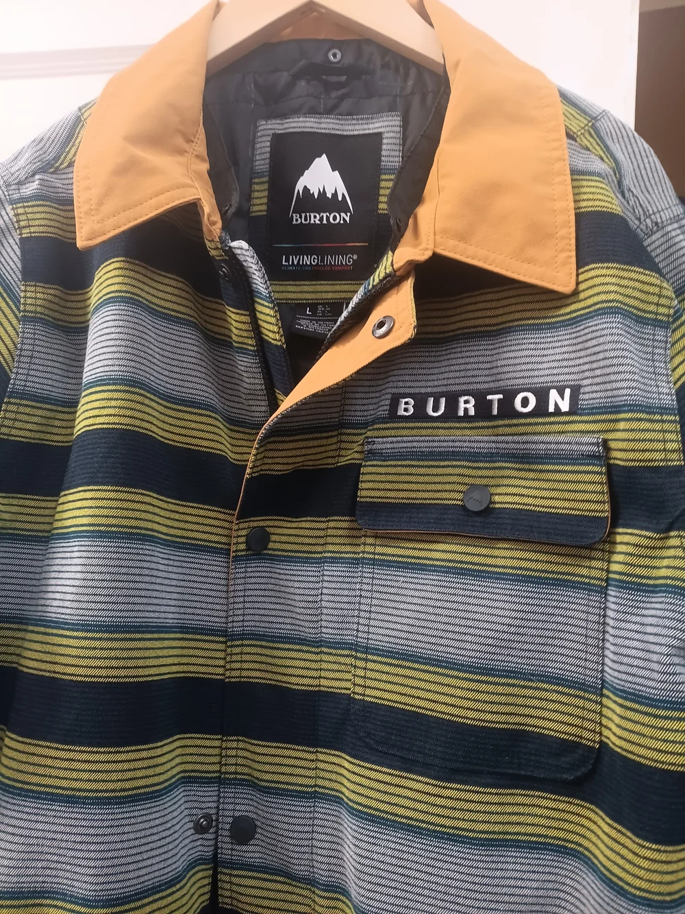 Burton Striped Performance Jacket in Black, Yellow & Tan